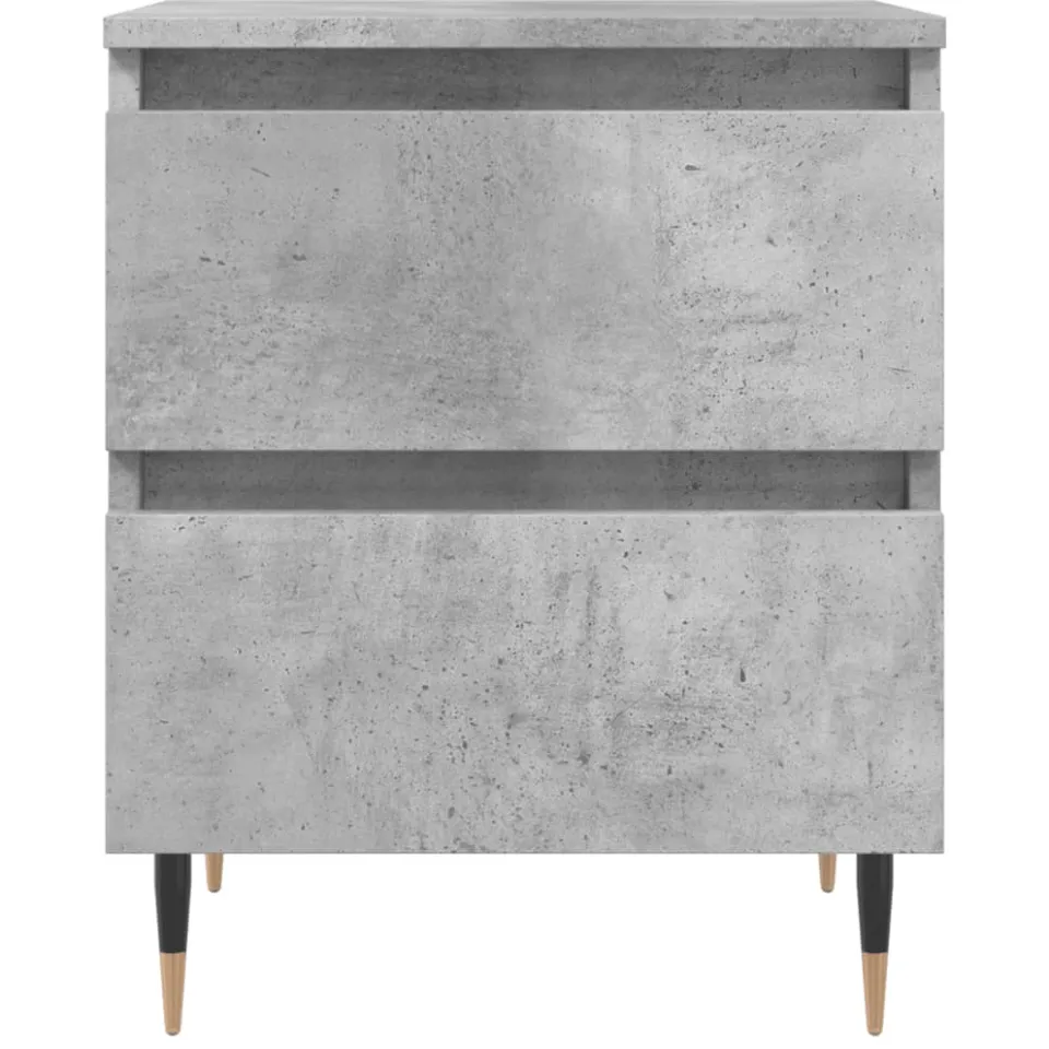 vidaXL Nachtkastjes 2 st 40x35x50 cm bewerkt hout betongrijs