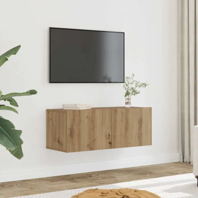 vidaXL Tv-meubels 2 st wandgemonteerd 80x30x30cm artisanaal eikenkleur Bruin