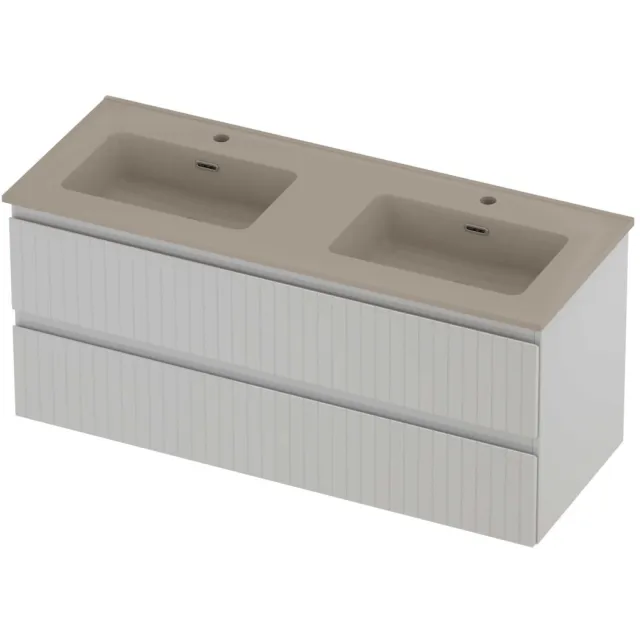 Proline Tribute Badmeubelset Porselein Elegant Gefreesd 120x46x54 cm Mat Crème Cotton Glans Wit