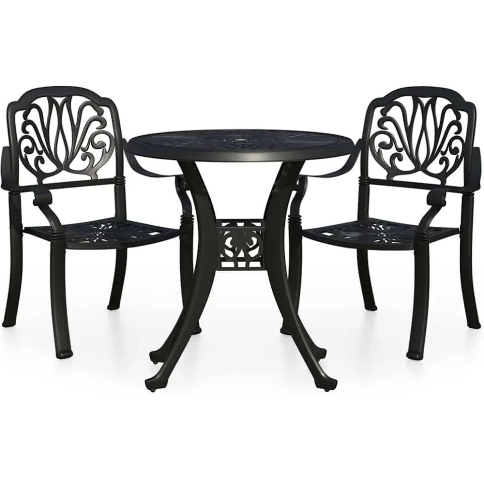 vidaXL 3-delige Bistroset gietaluminium zwart, foto 3