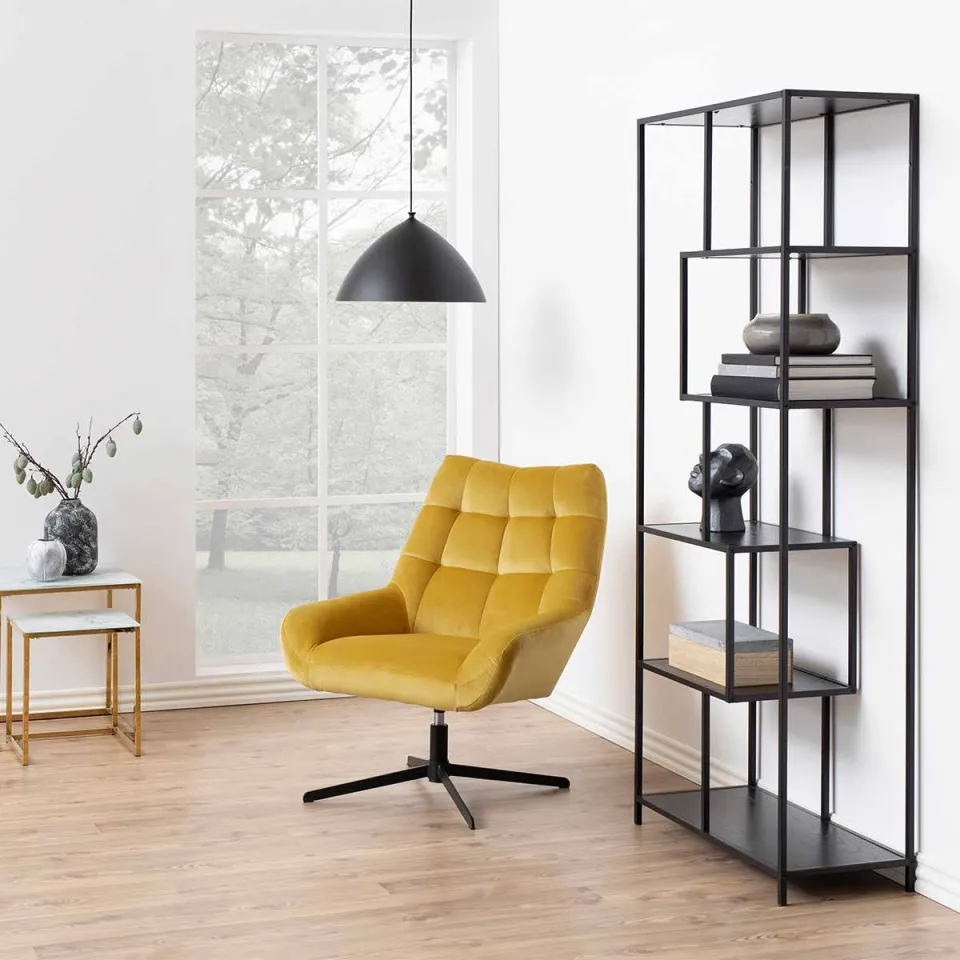 Lisomme Vic houten boekenkast zwart - 77 x 185 cm, foto 2