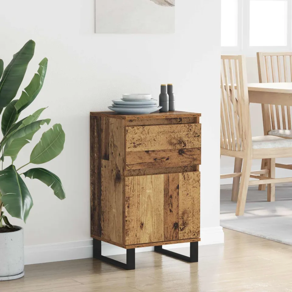 vidaXL Dressoir Oud hout 35 x 40 x 70 cm Bewerkt hout bruin, foto 4