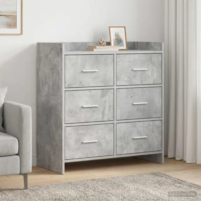 vidaXL Dressoir Betongrijs 75 x 33 x 80 cm Bewerkt hout