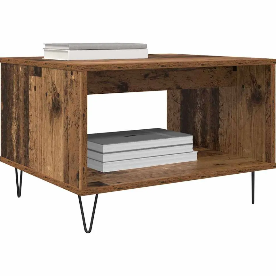 vidaXL Salontafel Oud hout 60 x 50 x 40 cm Bewerkt hout Bruin