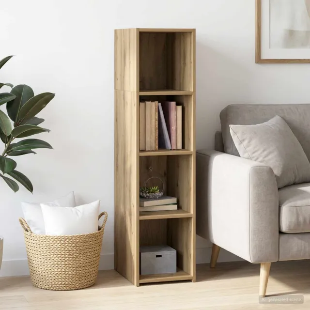 vidaXL Hoge kast Artisanaal eiken 30 x 41 x 124 cm Bewerkt hout, foto 2