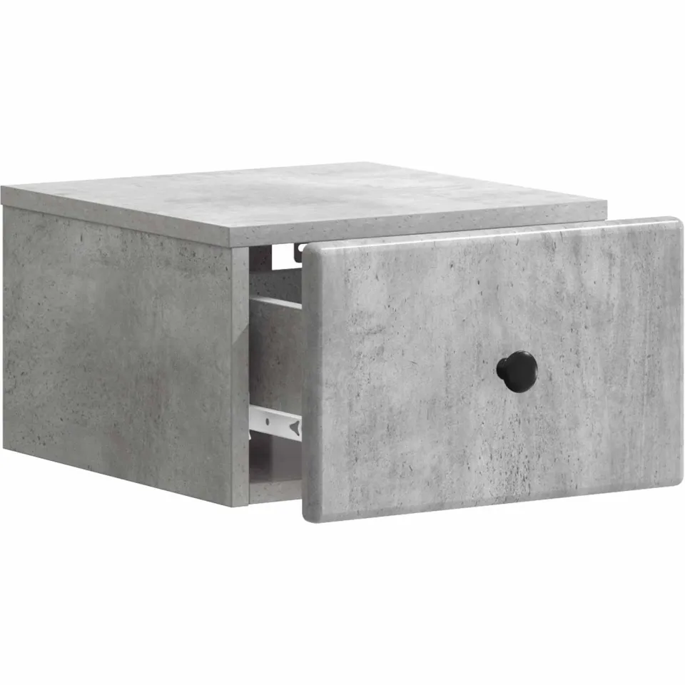 vidaXL Wandbeugel Bedkast Betongrijs 34,5 x 33 x 20 cm Bewerkt hout grijs, foto 3
