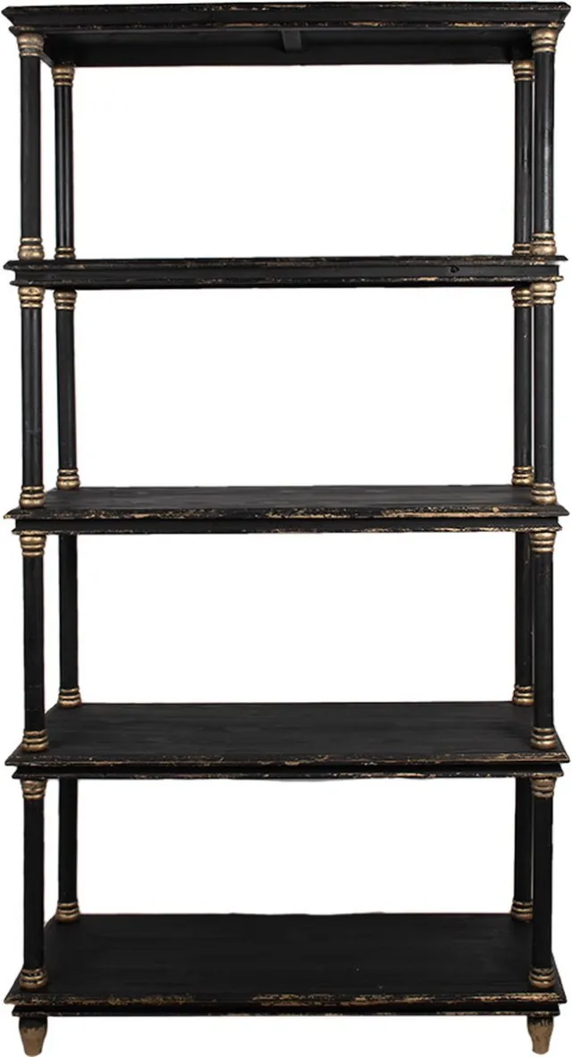 Clayre & Eef Boekenkast 110x40x210 cm Zwart Hout