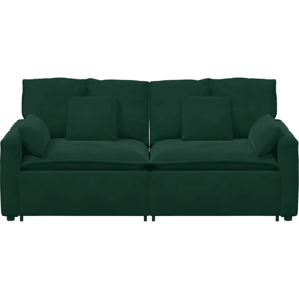 vidaXL Modulaire bank met kussens donkergroen groen, foto 4