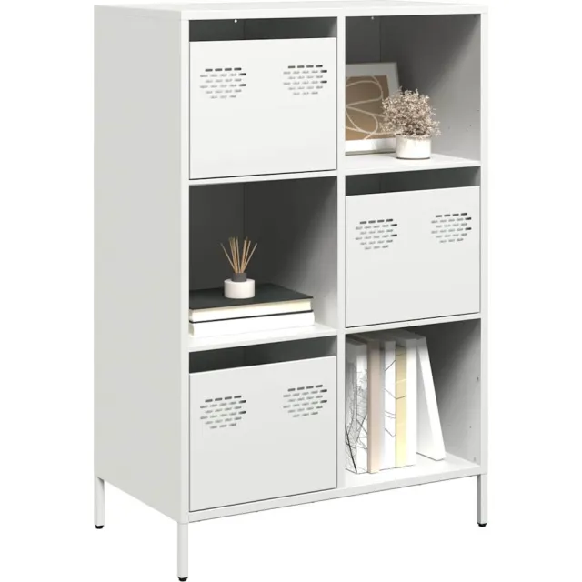 vidaXL Hoge kast 68x39x103,5 cm staal wit