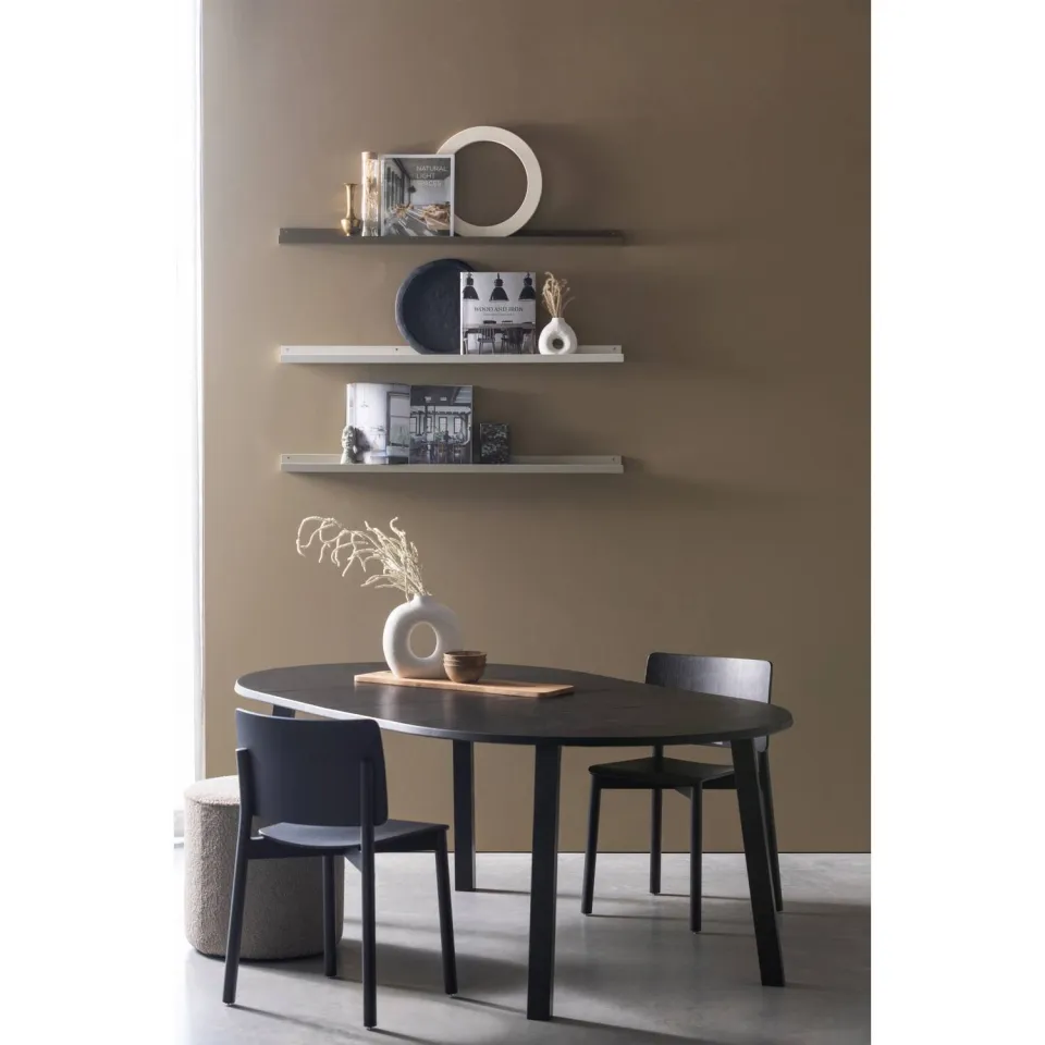 WOOOD Janne Uitschuifbare Eettafel Rond 120Ø cm - Eiken - Dakargrau, foto 4