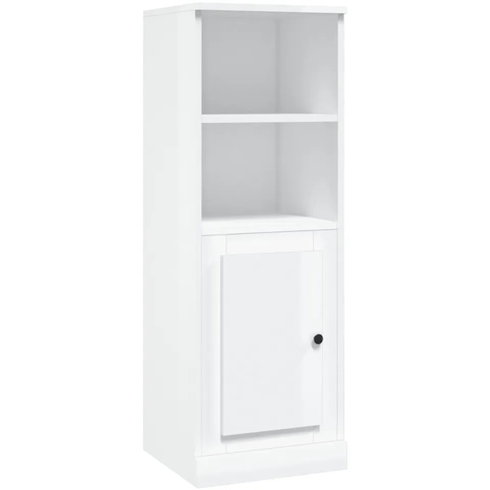 vidaXL Hoge kast 36x35,5x103,5 cm bewerkt hout hoogglans wit