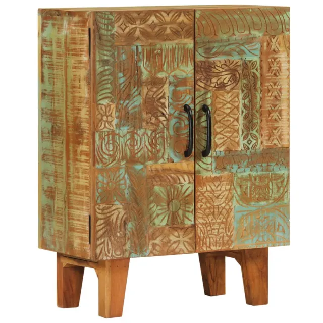 vidaXL Dressoir handgesneden 55x30x75 cm massief gerecycled hout Meerkleurig