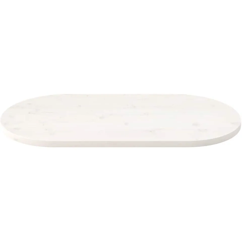 vidaXL Tafelblad ovaal 100x50x2,5 cm massief grenenhout wit, foto 2