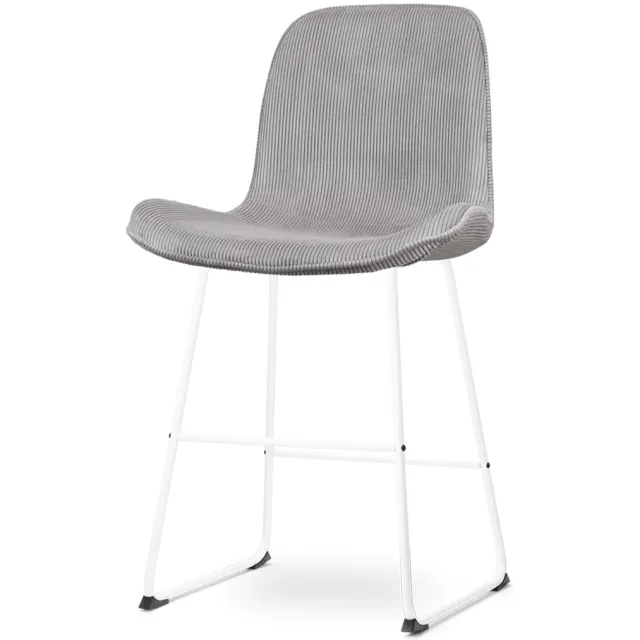 Nolon Nino-Fé barkruk rib warm grijs - wit onderstel - 65 cm