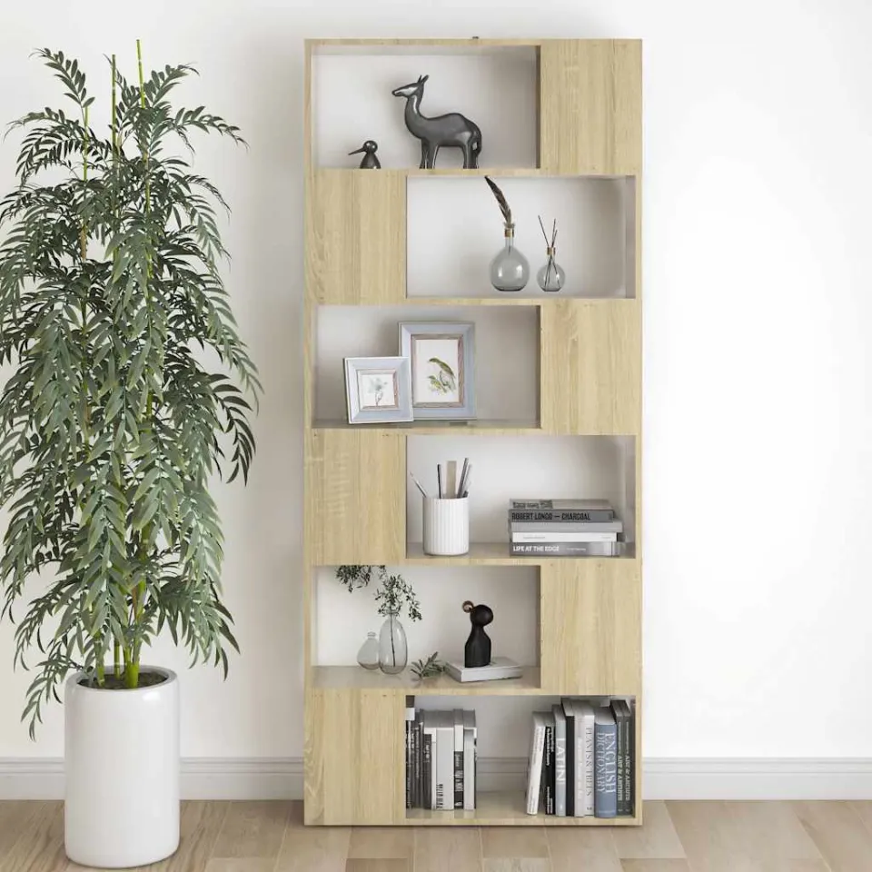 vidaXL Boekenkast/kamerscherm 80x24x186 cm bewerkt hout sonoma eiken, foto 3
