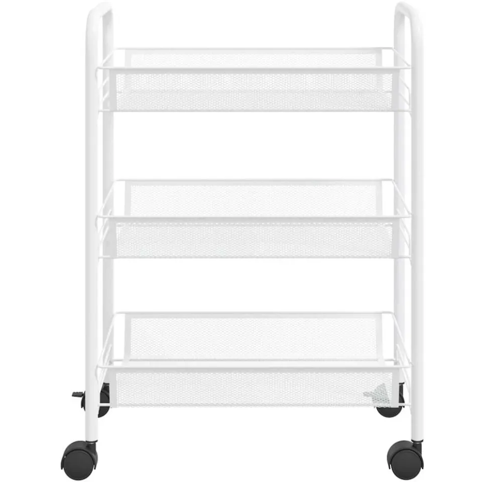 vidaXL Keukentrolley 3-laags 46x26x54 cm ijzer wit