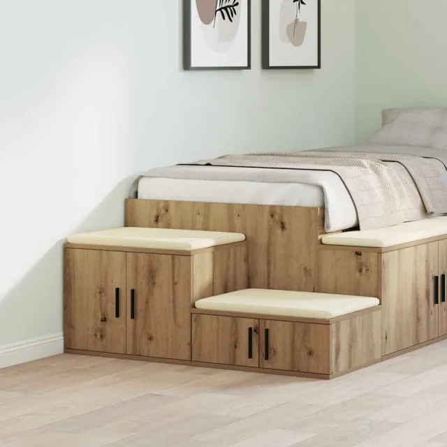 vidaXL Opbergkast 2 st Artisan Eiken 103 x 41 x 40 cm Bewerkt hout, foto 2