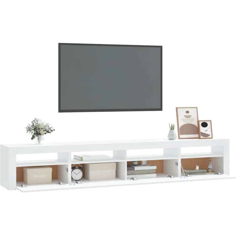 vidaXL Tv-meubel met LED-verlichting 240x35x40 cm wit, foto 2