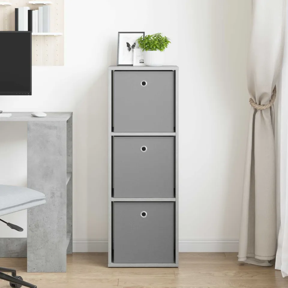 vidaXL Dressoir met lade Beton Grijs 35 x 32 x 99,5 cm, foto 3