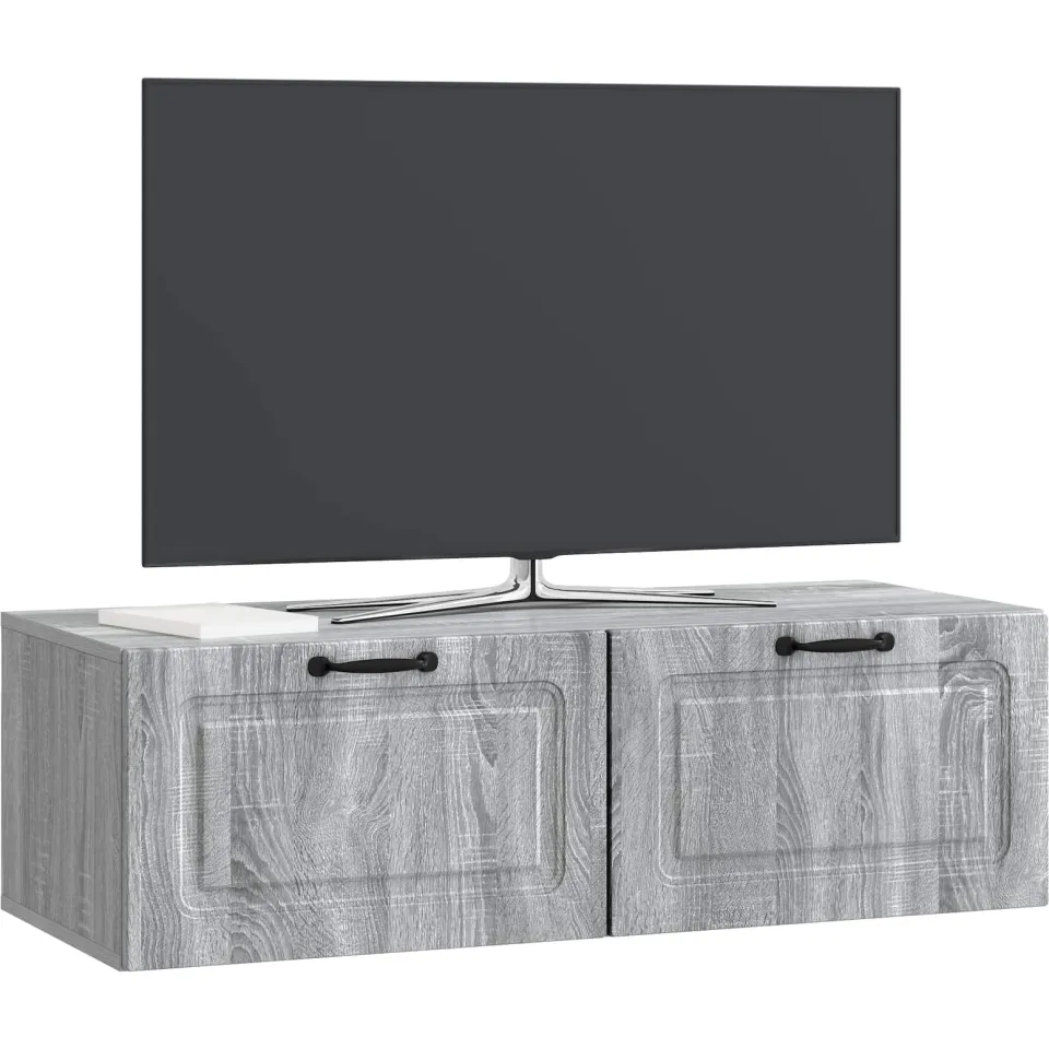 vidaXL Wandbeugel TV-kast Grijs sonoma 98 x 41 x 30 cm Bewerkt hout, foto 2