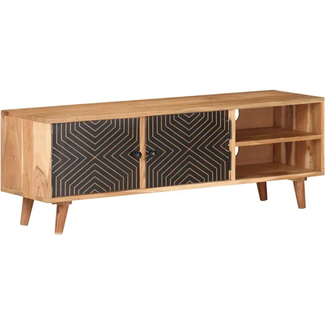 vidaXL Tv-meubel 115x30x39 cm massief acaciahout Bruin