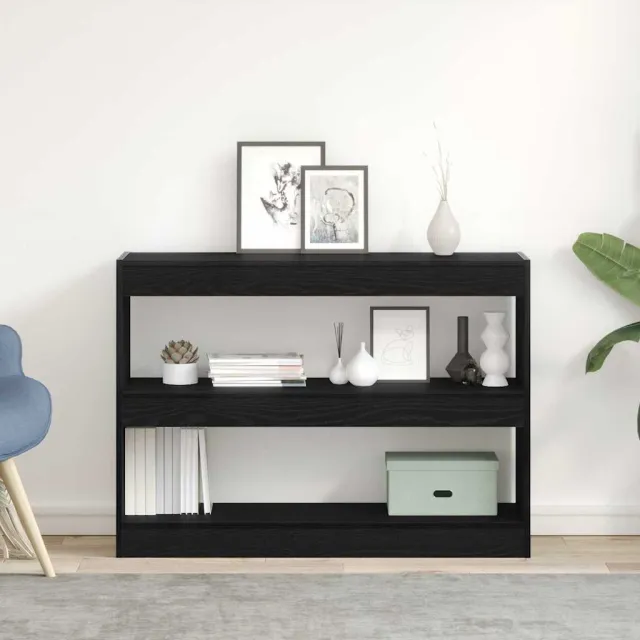 vidaXL Boekenkast 2-laags 100 x 30 x 72 cm Bewerkt hout Zwart Eiken