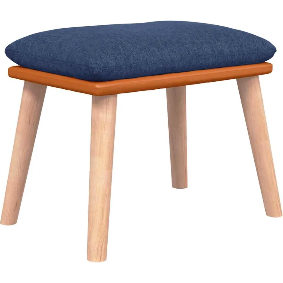 vidaXL Voetenbank 45x29,5x35 cm stof en kunstleer blauw, foto 3