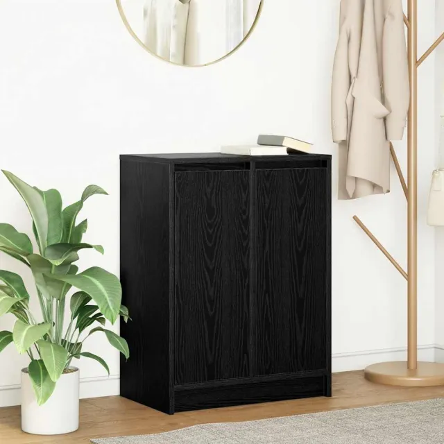 vidaXL Dressoir 57x34x76 cm spaanplaat zwart eikenkleurig