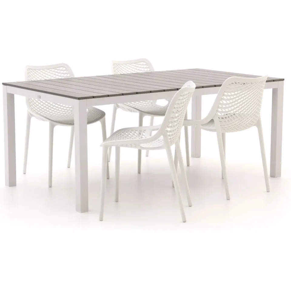 Forza Furniture Forza Ripi/Fidenza 183cm dining tuinset 5-delig stapelbaar grijs, foto 5