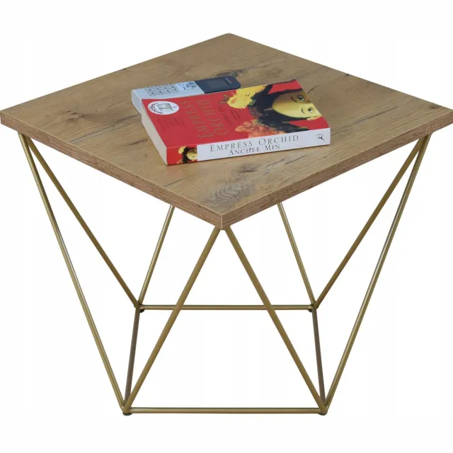 FutuStal Stalen Stijl - Tafel - Goud - Dąb Lancelot Goud;Dąb Lancelot
