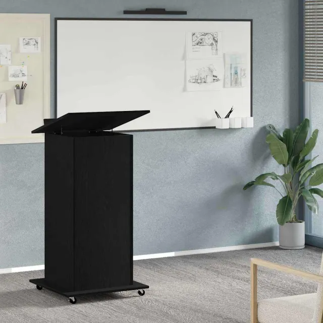 vidaXL Podium Zwart Eiken Bewerkt hout 55 x 55 x 107 cm