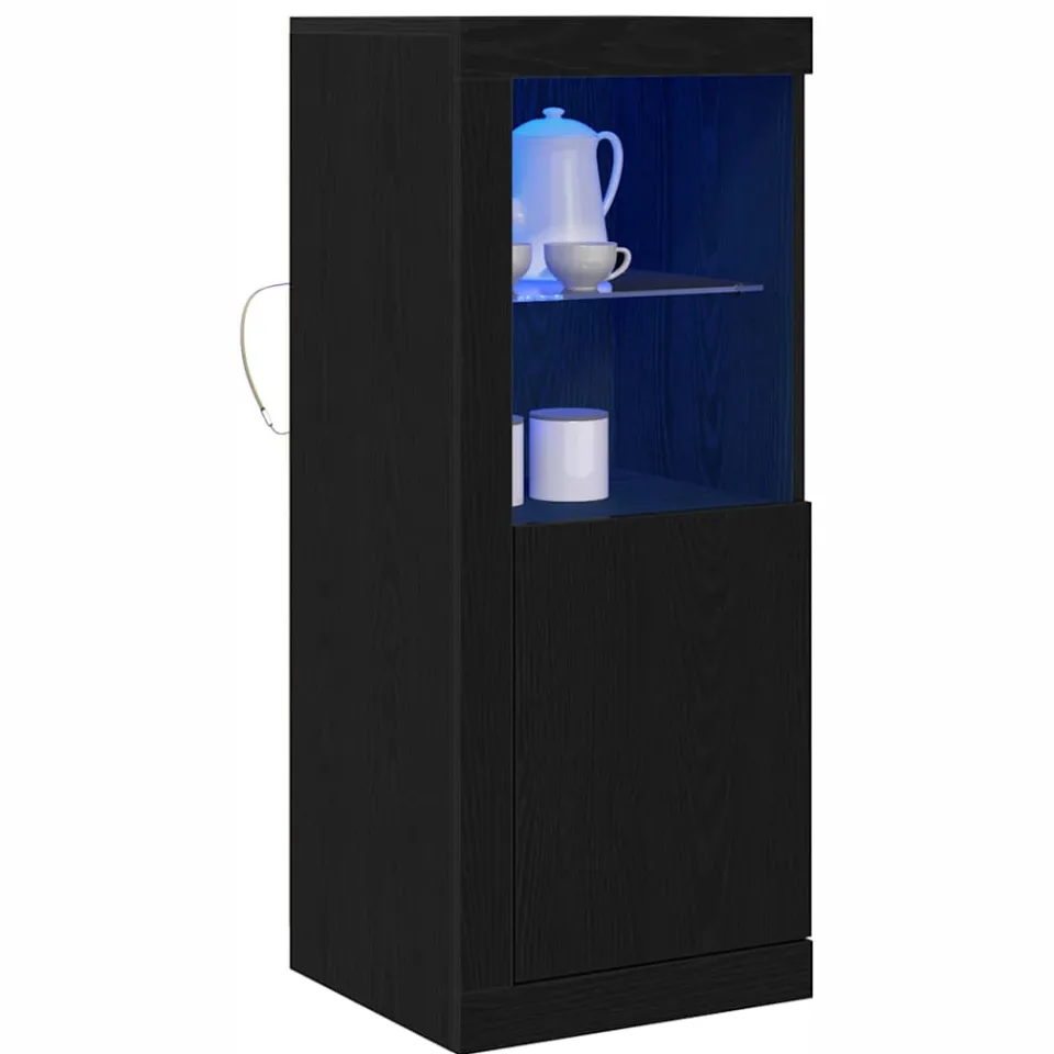 vidaXL LED Sideboard Zwart 41 x 37 x 100 cm Bewerkt hout