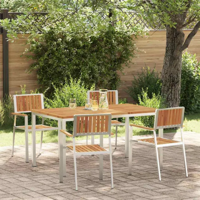 vidaXL Buiten eettafelset 5 st 150 x 90 x 75 cm bruin, foto 2
