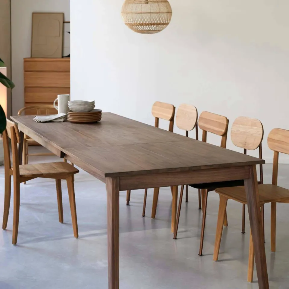 Tikamoon Esmée uitschuifbare eettafel bruin, foto 2