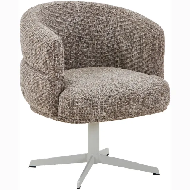 DÉJA Living Eetkamerstoel Coria - Taupe/Beige - Draaibaar - Set van 2