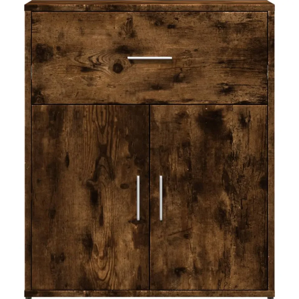 vidaXL Dressoir 60x31x70 cm bewerkt hout gerookt eikenkleurig, foto 4