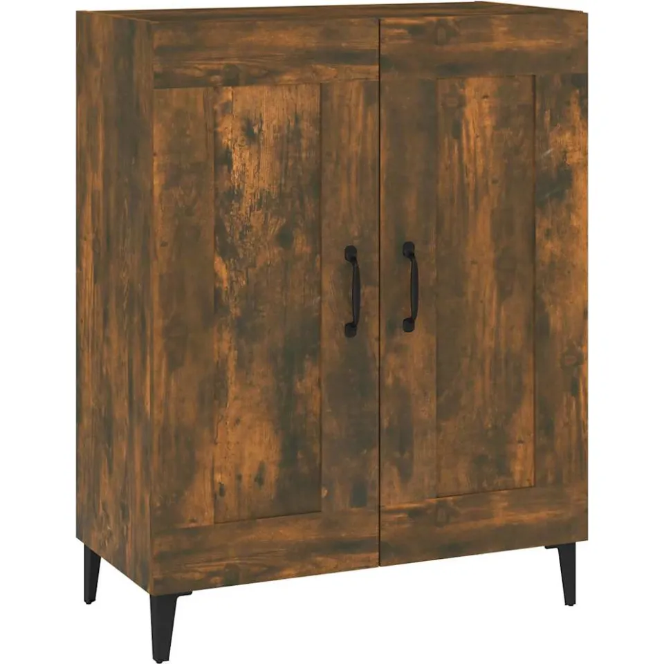 vidaXL Dressoir 69,5x34x90 cm bewerkt hout gerookt eikenkleurig Bruin