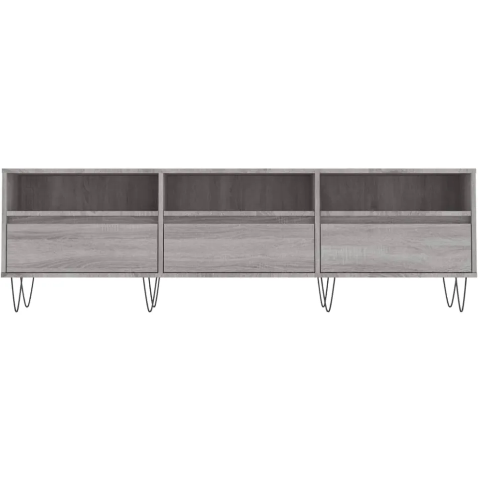 vidaXL Tv-meubel 150x30x44,5 cm bewerkt hout grijs sonoma eikenkleurig