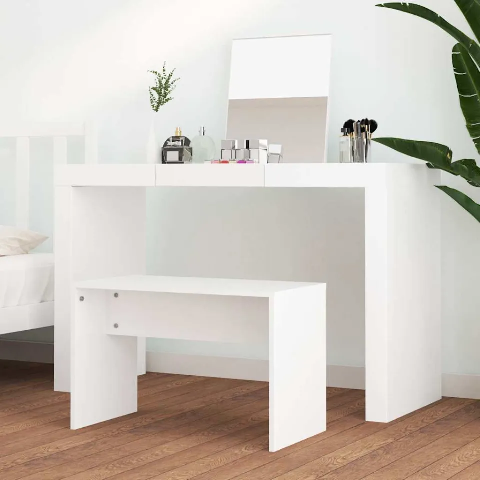vidaXL Kaptafelkruk 70x35x45 cm bewerkt hout wit, foto 3