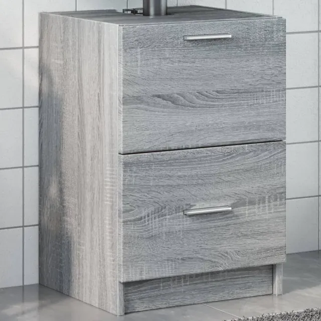vidaXL Wastafelkast 40x37x59 cm bewerkt hout grijs sonoma eikenkleurig, foto 2