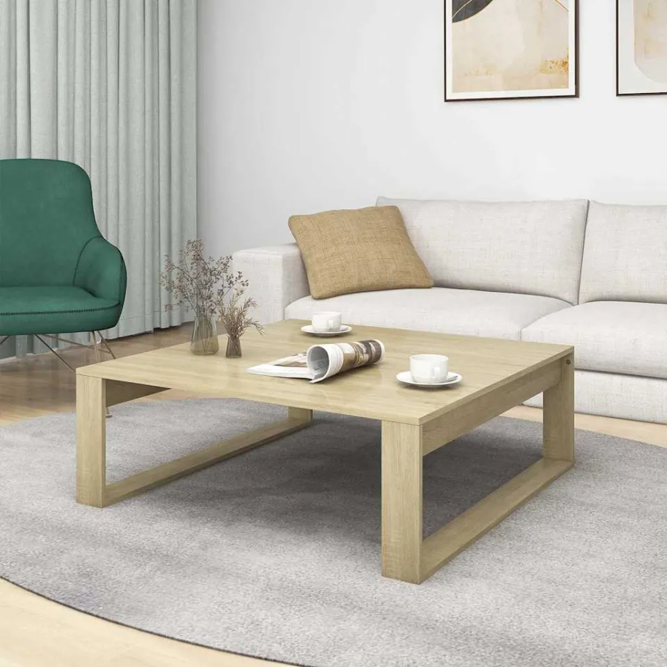 vidaXL Salontafel 100x100x35 cm bewerkt hout sonoma eikenkleurig, foto 4