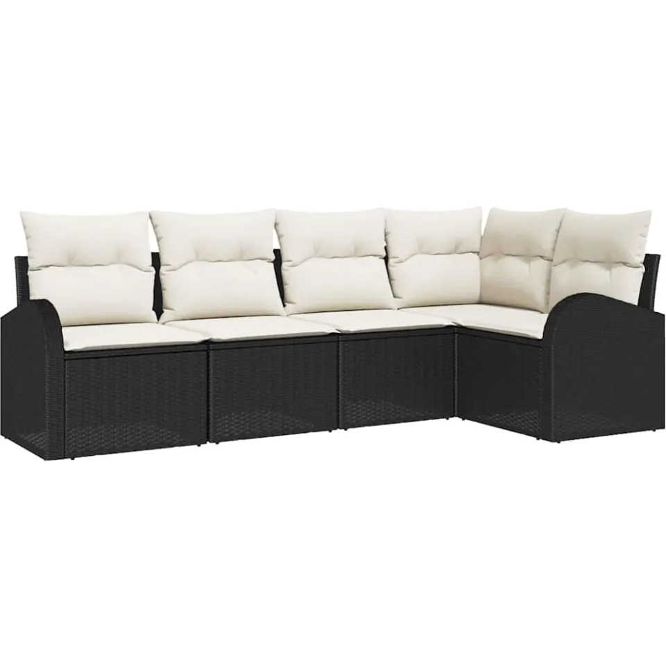 vidaXL Bankstel 5 st Zwart Polyester