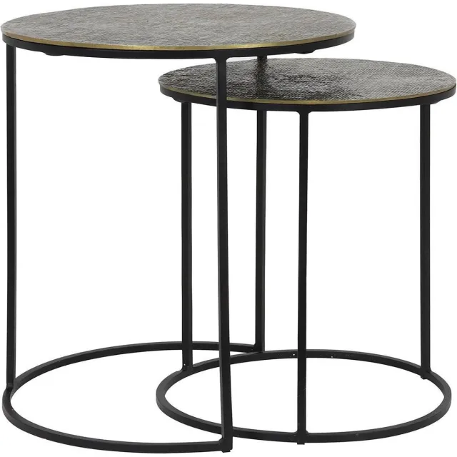 Light & Living Bijzettafel Rengo - Antiek Brons - Ø49cm - Industrieel