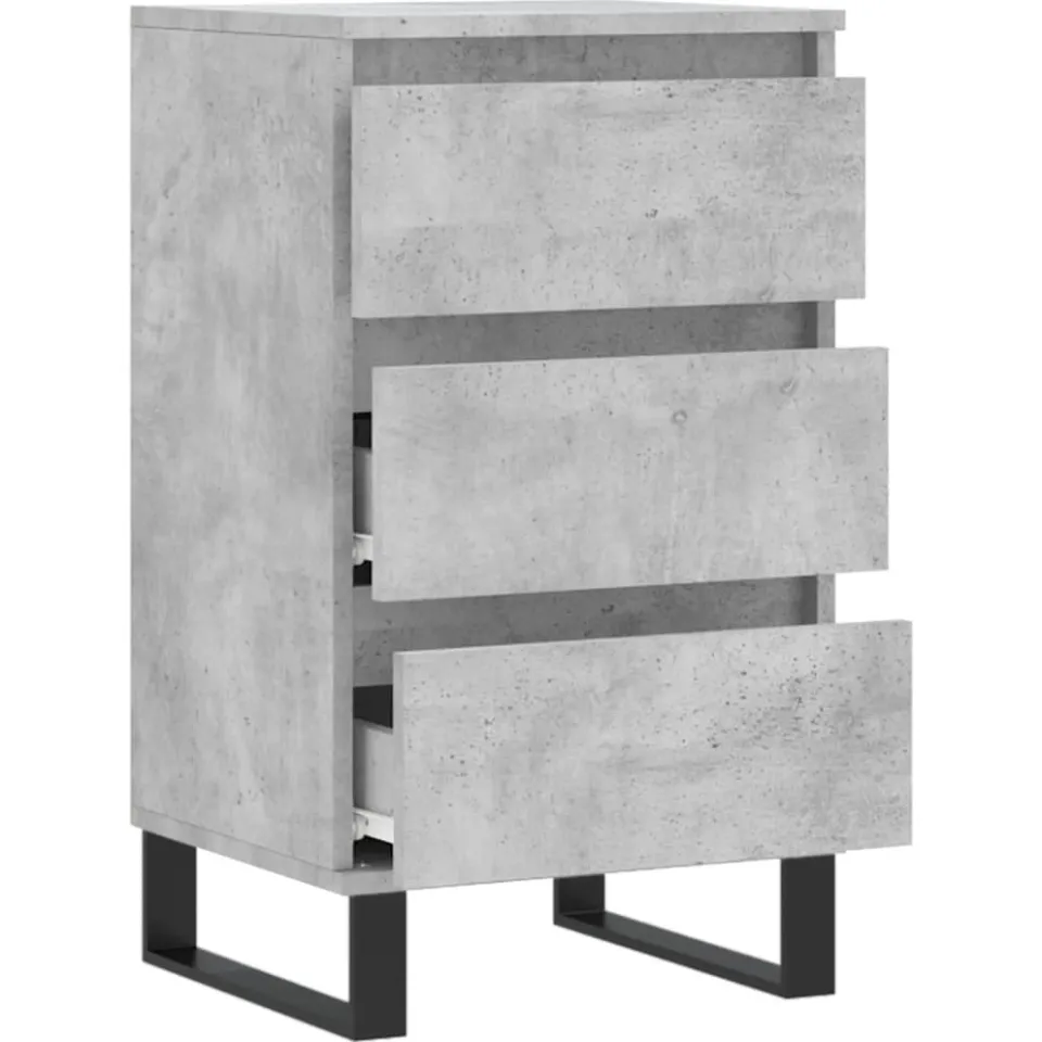 vidaXL Dressoir 40x35x70 cm bewerkt hout betongrijs grijs, foto 4