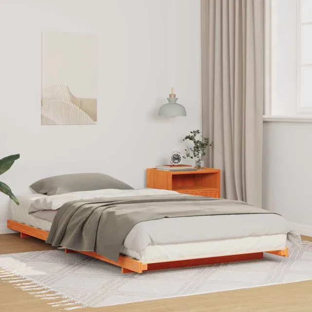 vidaXL Bedframe Wasbruin 90 x 190 cm Massief grenenhout