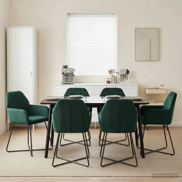 vidaXL Eettafelstoelen 4 st fluweel Donkergroen 55 x 50 x 84 cm groen, foto 2