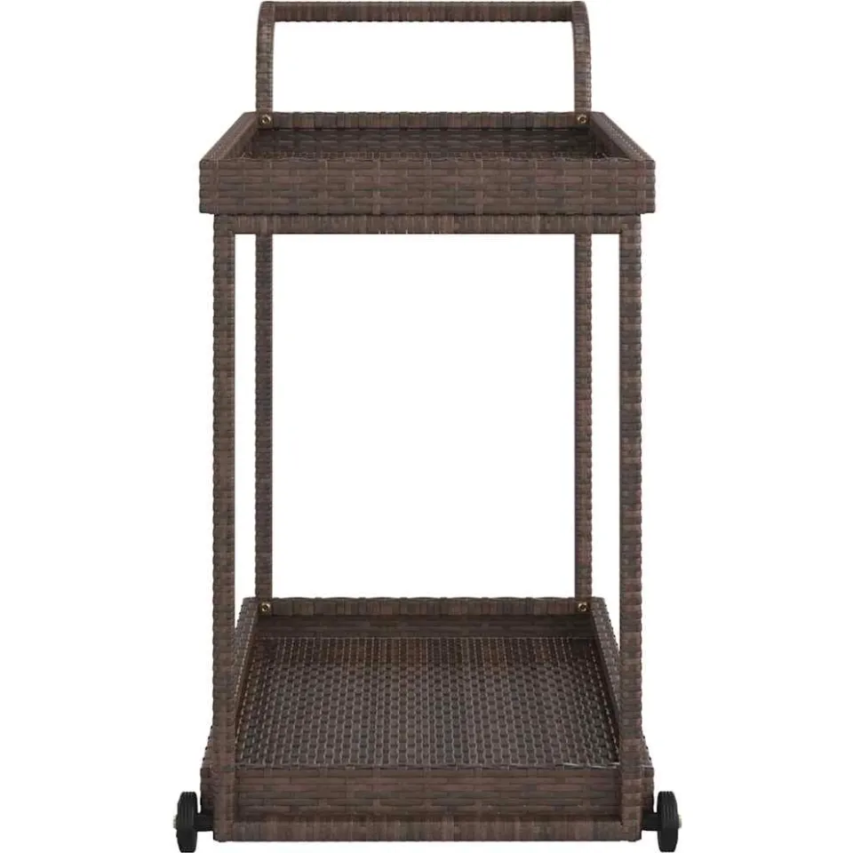 vidaXL Serveerwagen 100x45x83 cm poly rattan bruin