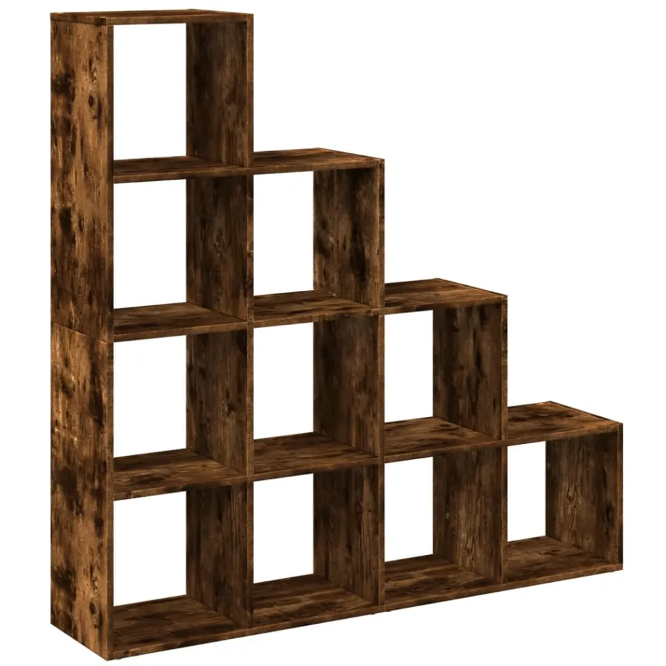 vidaXL Kamerscherm / boekenkast 131,5x29x131,5 cm hout gerookt eiken Bruin