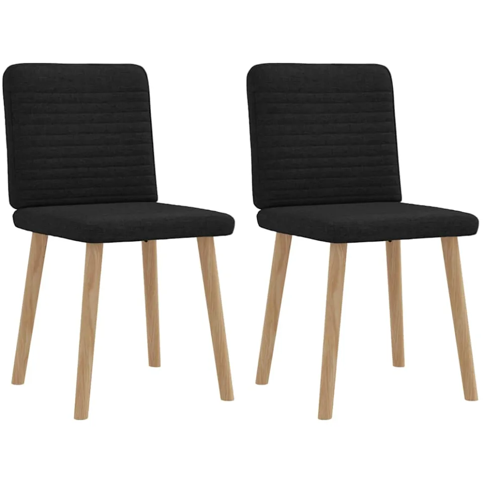 vidaXL Eetkamerstoelen 2 st stof zwart, foto 3
