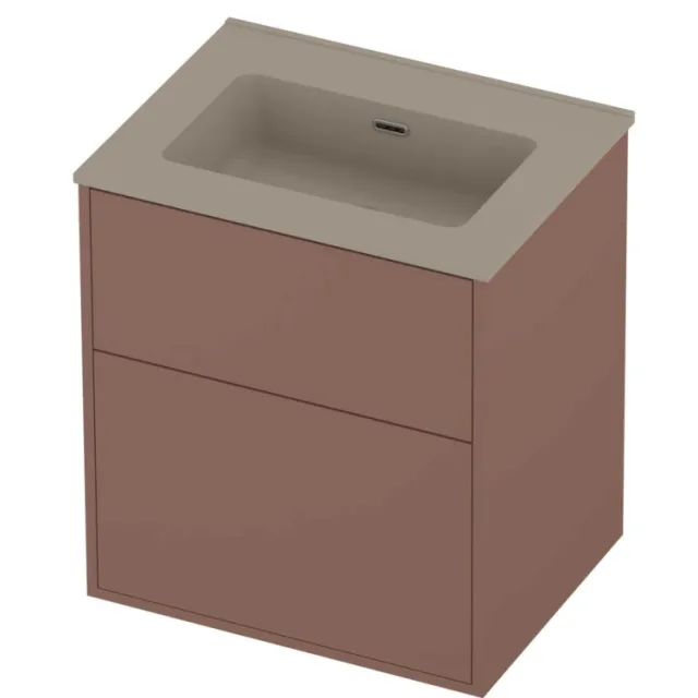 Proline Tribute Badmeubelset Porselein Elegant In Kader 60x46x67 cm Mat Crème Cotton Beauty Blush Rosé Goud